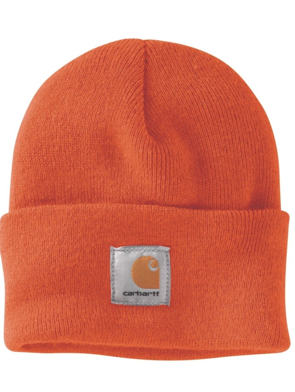 Carhartt One Size Adult Orange Stretch Knit Cuffed Winter Beanie Har Toque A18